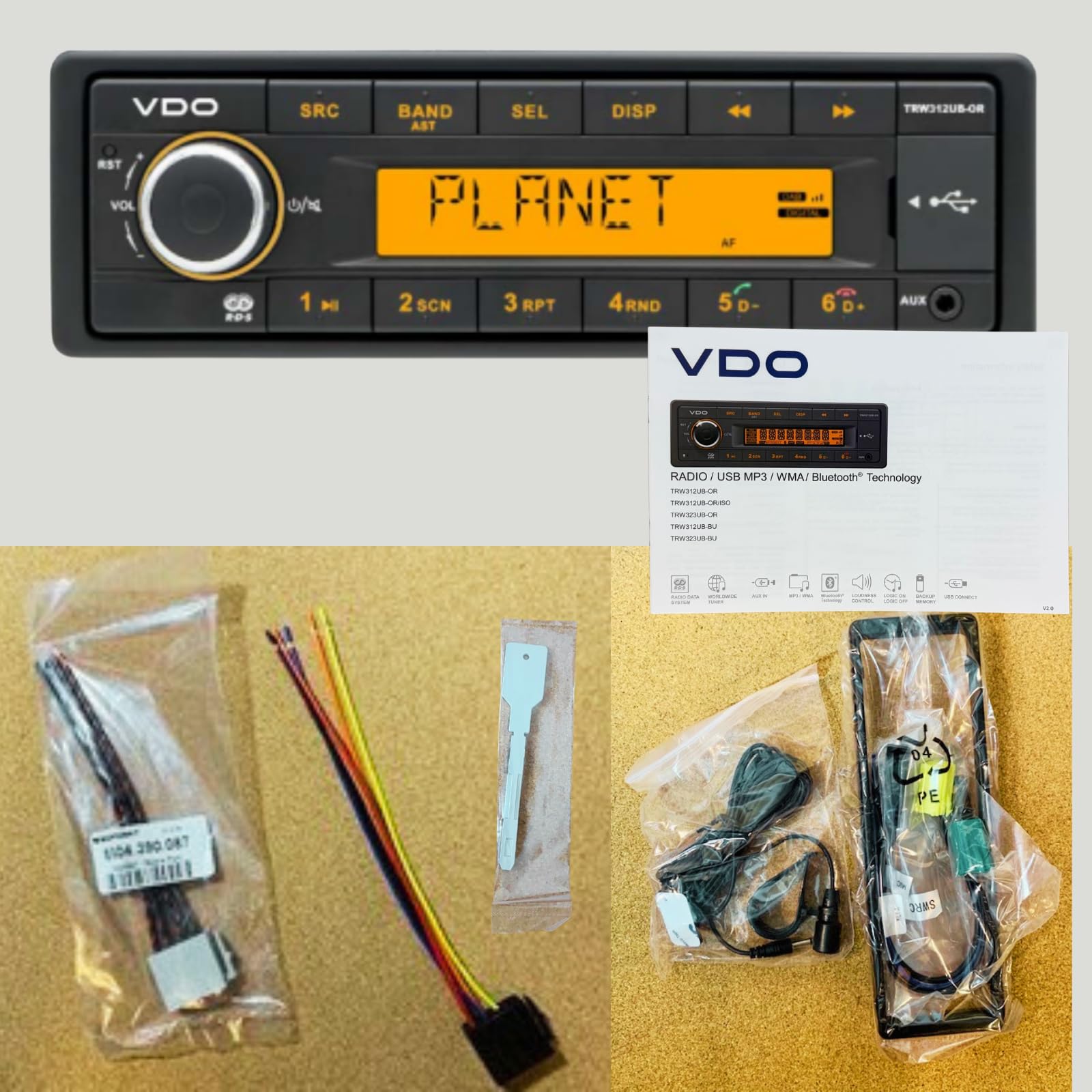 Amazon.co.jp: VDO TRW312UB-OR 1DIN カーオーディオ Bluetooth対応