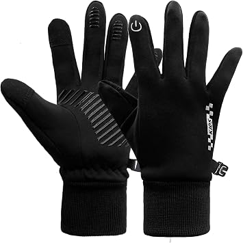Kids Winter Cycling Gloves Touchscreen Thermal Fleece Sports Gloves for Boys Girls Anti-Slip Outdoor Gloves for Bike Cycling Skiing Running