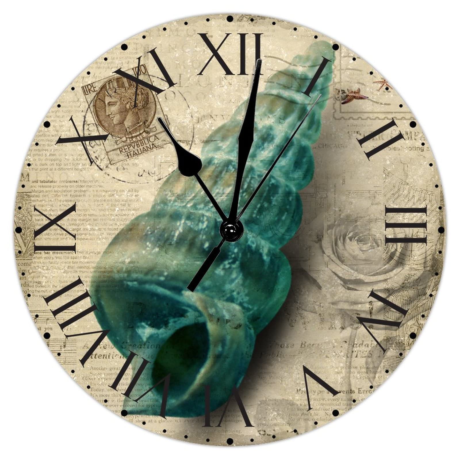 Horloge murale en PVC silencieuse et vintage pour salle de classe