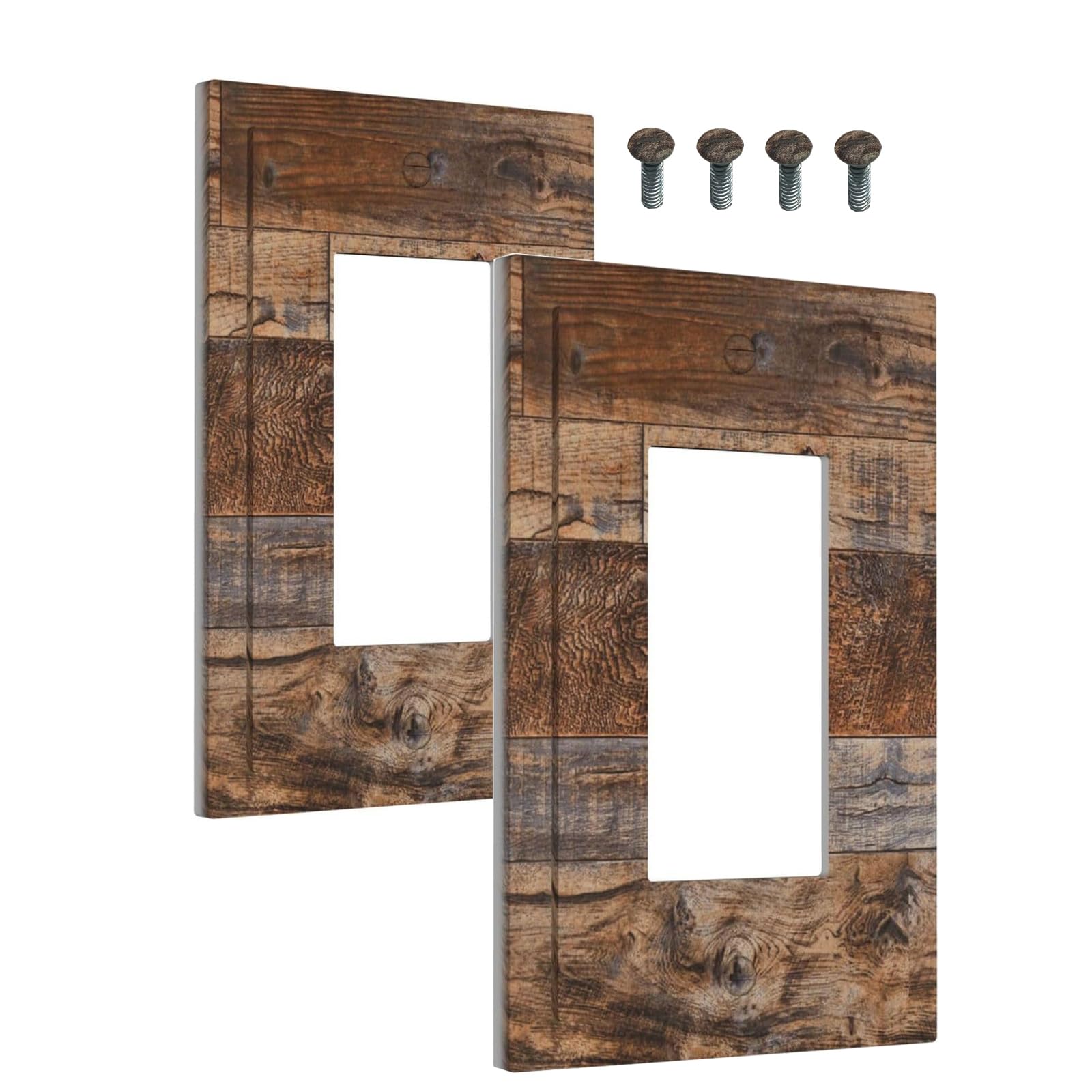 Brown Wood Decora Outlet Wall Plate Rustic Farmhouse 1 Gang Rocker ...