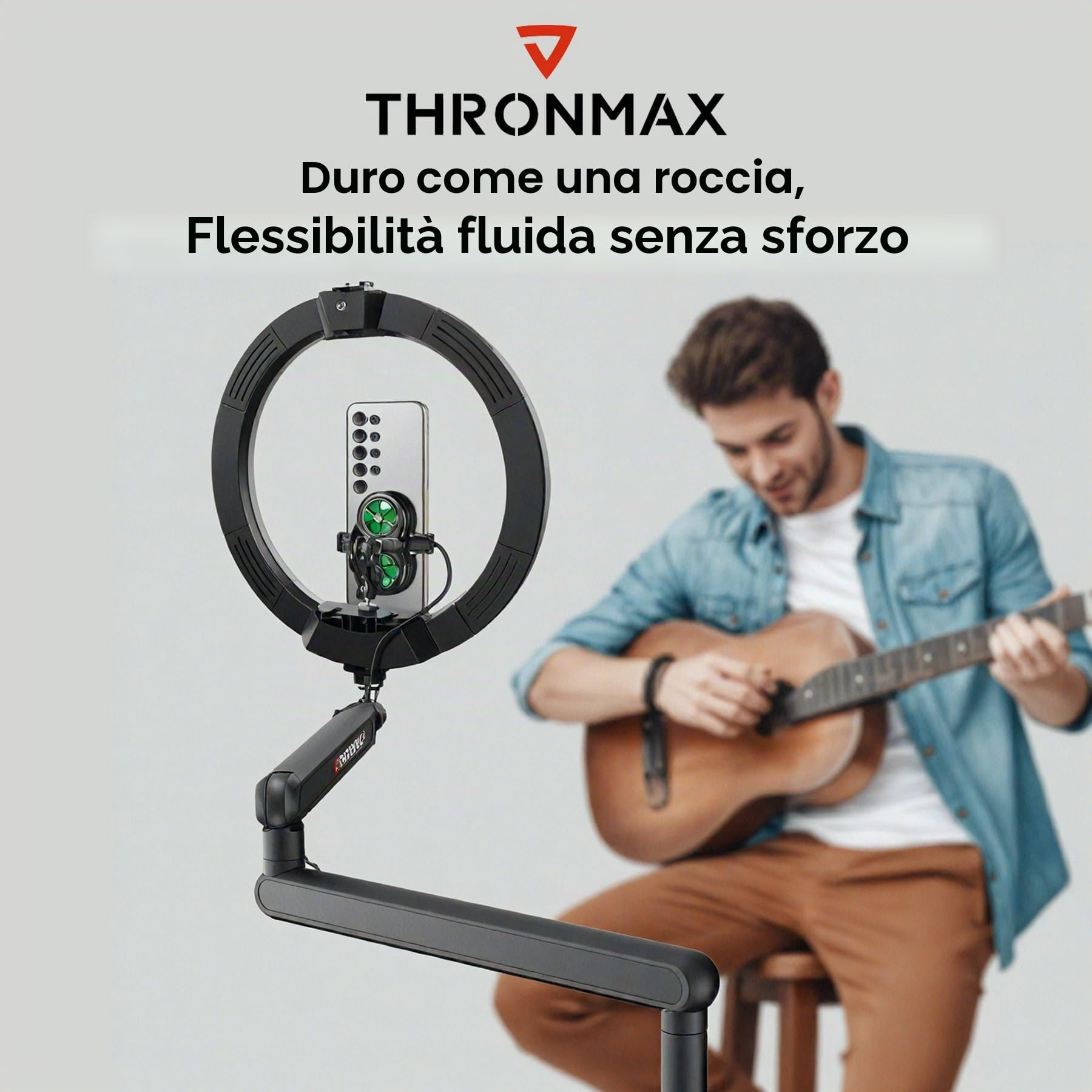THRONMAX S7 TUNE Braccio per Microfono a Profilo Basso, Supporto per Microfono a Rotazione 360° per Streaming, Podcast e Giochi, Compatibile con Blue Yeti, HyperX