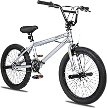 WEIZE Freestyle BMX Bike, 20 inch Trick Bicycle for Kids and Adults Men Women, Hi-Ten Steel Frame, 360 Degree Rotor Freestyle, 4 Pegs Single Speed Teen Bike, Beginner-Level to Advanced Riders