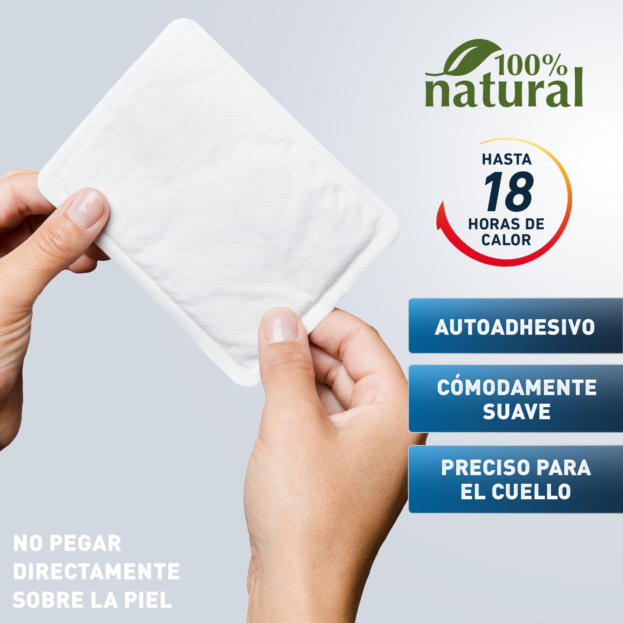 THE HEAT COMPANY Calentador del Cuello - 3 piezas - EXTRA CÁLIDO - adhesivo - Calentador Cuerpo - 18 horas de calor acogedor - calor instantáneo - activado por aire - puro natural