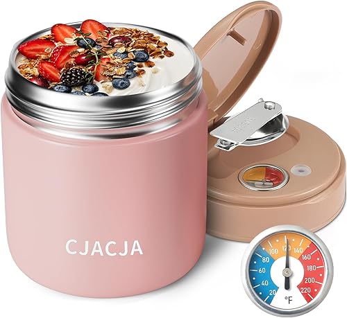 Miniatura 7 de Tarro de alimentos aislado con pantalla de temperatura, 15.2 onzas, termo para alimentos calientes, termo de sopa, Termos para Comida Caliente,