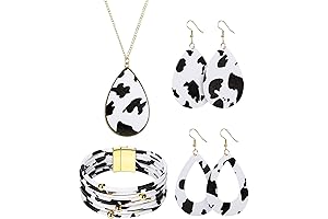 4 Pcs Cow Print Jewelry Set for Women