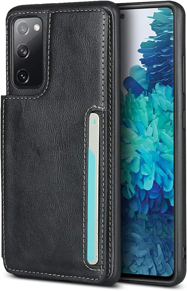 Sailortech for Galaxy S20 FE 5G Wallet Card Case Premium PU Leather Case with Card Slots, Kickstand, Wrist Strap, Double Magnetic Buckle Back Flip Cover for Samsung Galaxy S20 FE - Black