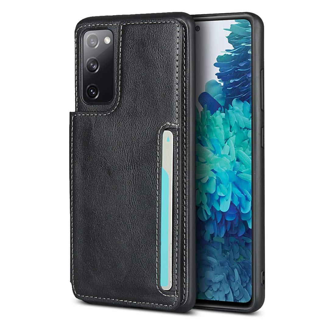 Sailortech for Galaxy S20 FE 5G Wallet Card Case Premium PU Leather Case with Card Slots, Kickstand, Wrist Strap, Double Magnetic Buckle Back Flip Cover for Samsung Galaxy S20 FE - Black