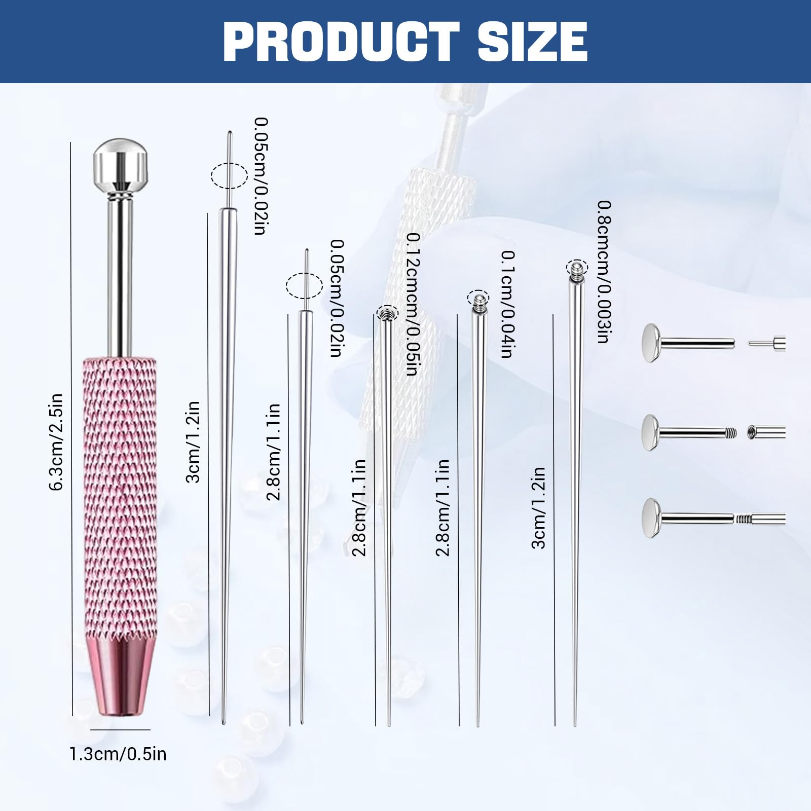 AstraGlam 6PCS Piercing Tool Kit, Piercing Ball Grabber and Opener Set - Image 2