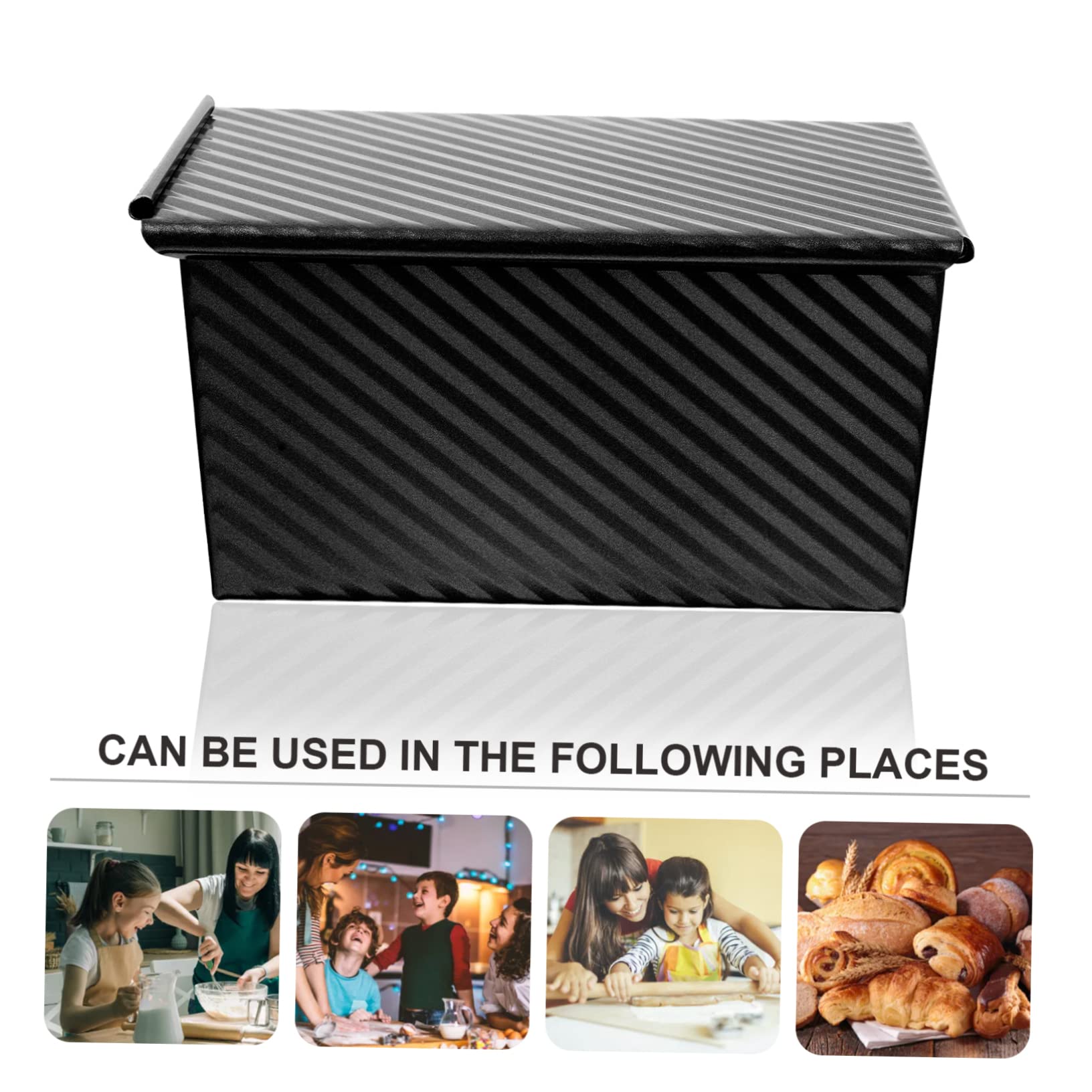 Cabilock Non Stick Toast Box with Lid Baking Mold for Bread for Family Gatherings and Quick Toast Baking Kitchen Supplies for Delicious Homemade Bread