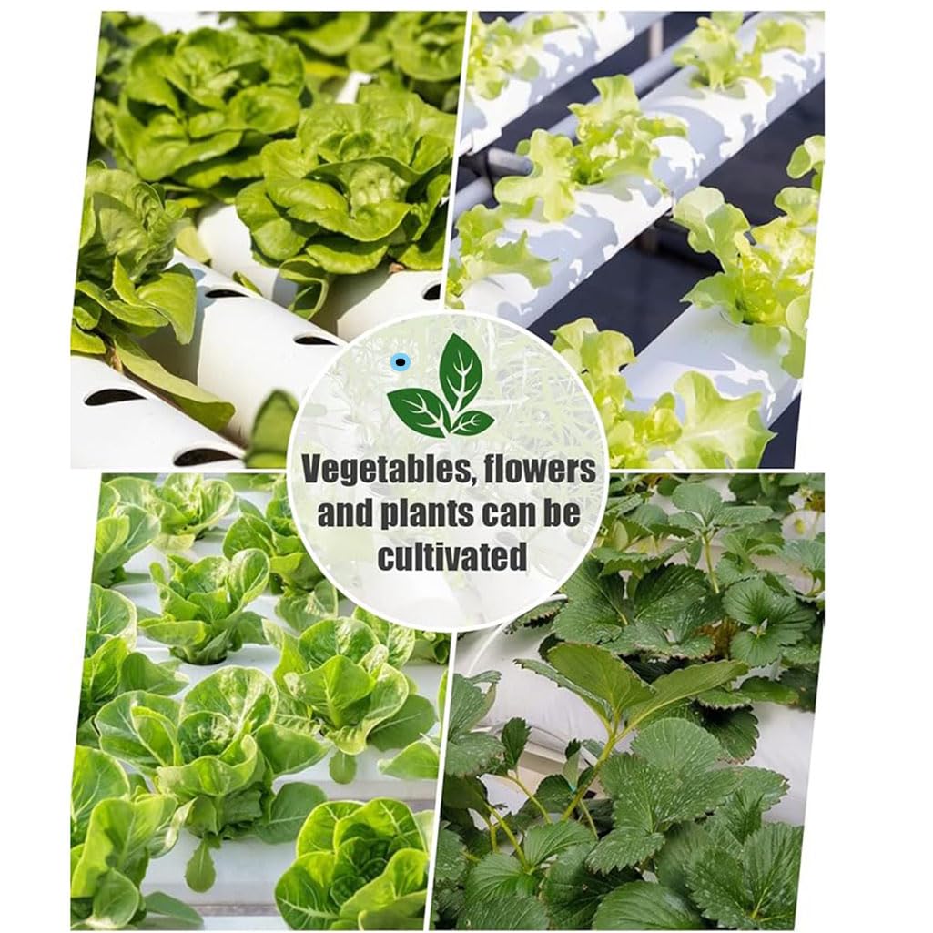 216 Sites - Kit de cultivo hidropónico de 4 capas, 24 tubos, sistema de cultivo hidropónico para verduras de hoja con bomba de agua para frutas, verduras, hierbas