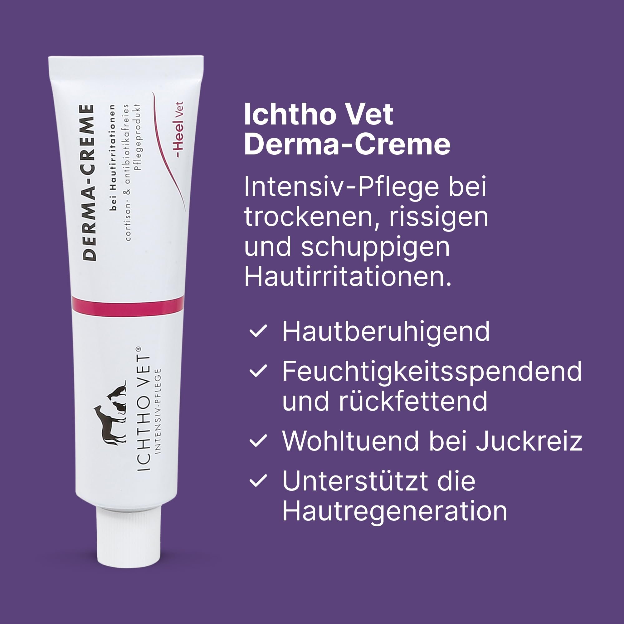 Derma-Creme für Pferde: Intensiv-Pflege bei trockenen, rissigen und schuppigen Hautirritationen, 2x50g – Feuchtigkeitsspendend & rückfettend | Made IN Germany