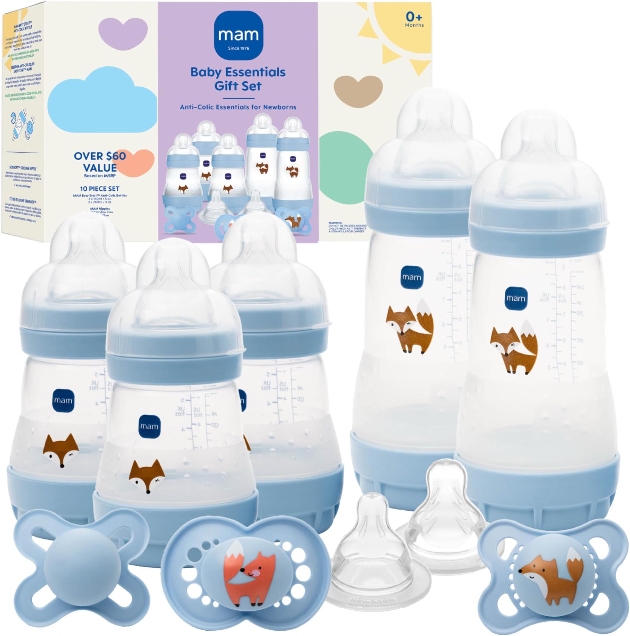 MAM Easy Start Anti-Colic 5 Baby Bottle & 3 Pacifier Newborn Gift Set