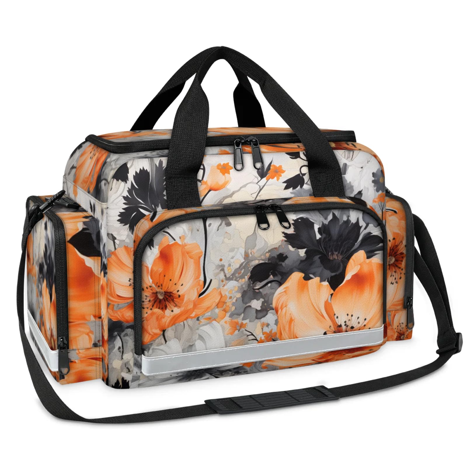 GzLeyigou First Aid Bags Empty, Oil Painting Florals Emergency Bag First Aid Kit Multiple Compartment Kit Carrier On Call Trauma Bag For Paramedics Emergency Medical Supplies Kit