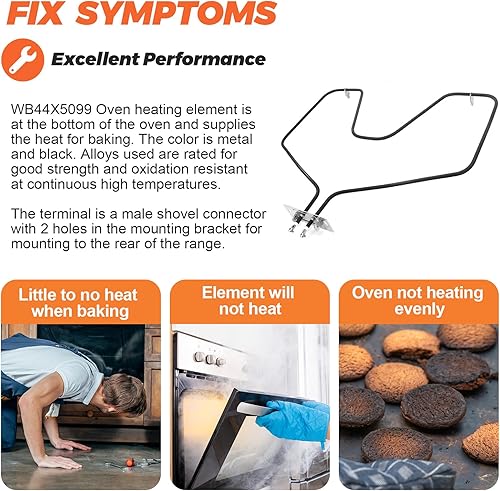 Miniatura 3 de Beaquicy WB44X5099 Elemento de horno para hornear – Reemplazo para horno G-E Hot-point – Reemplaza 3366, AP2031097, PS249483, EAP249483