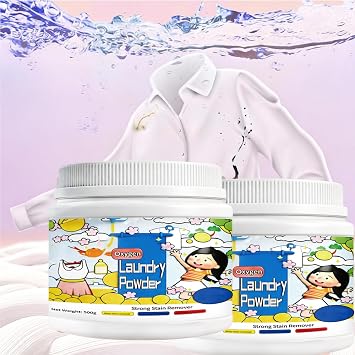 Oxygen Laundry Powder, 16.67 Fl Oz Hyper Concentrated Strong Stain Remover Powder, Both Fizzer Stain Remover, Safe On Everyday Fabrics Removes Milk Sweat Oil Fruit Stains (2PC)