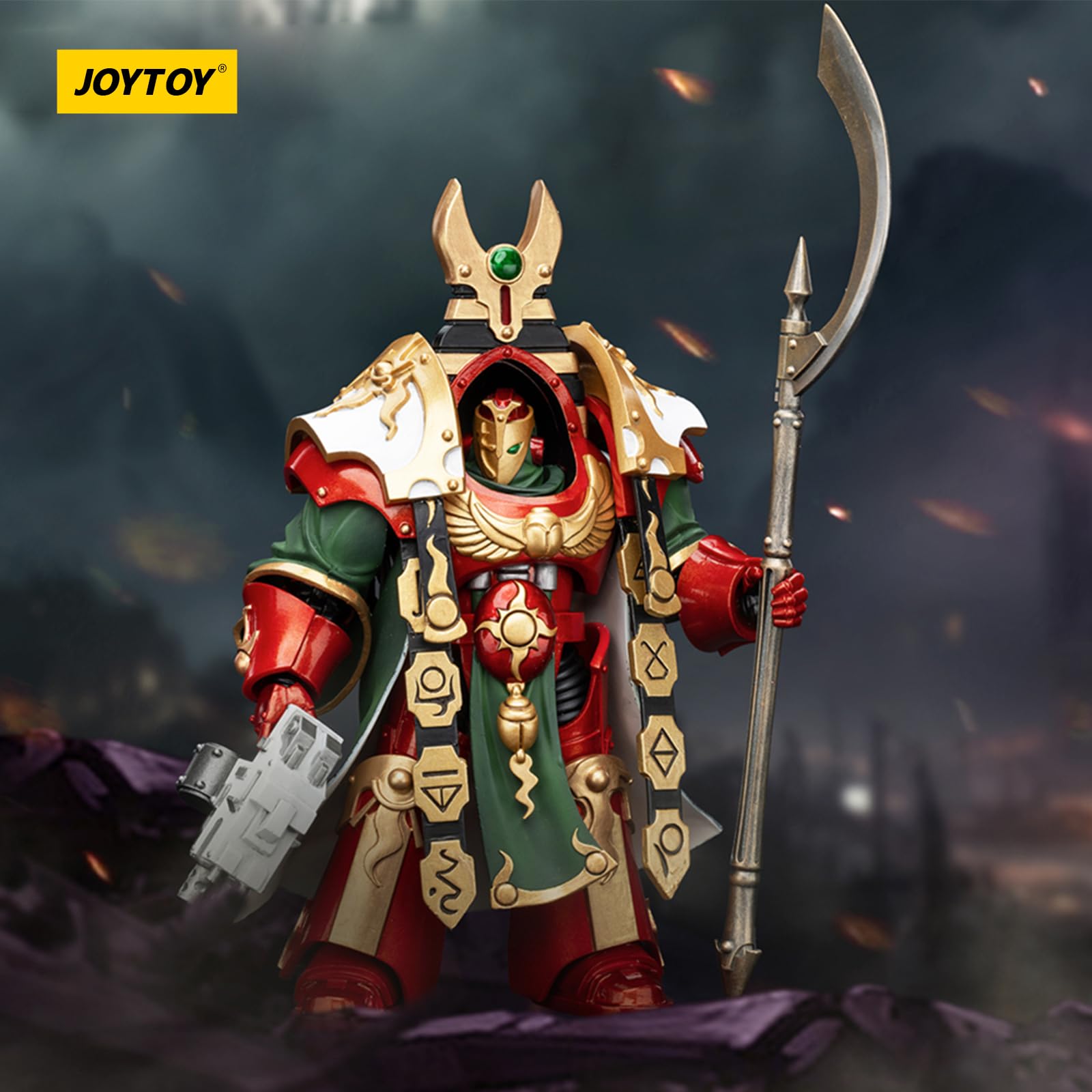 JOYTOY Warhammer 40k Thousand Sons, 1/18 Legion Praetor of the Thousand Sons in Cataphractii Terminator Armor Action Figure Collectible Model