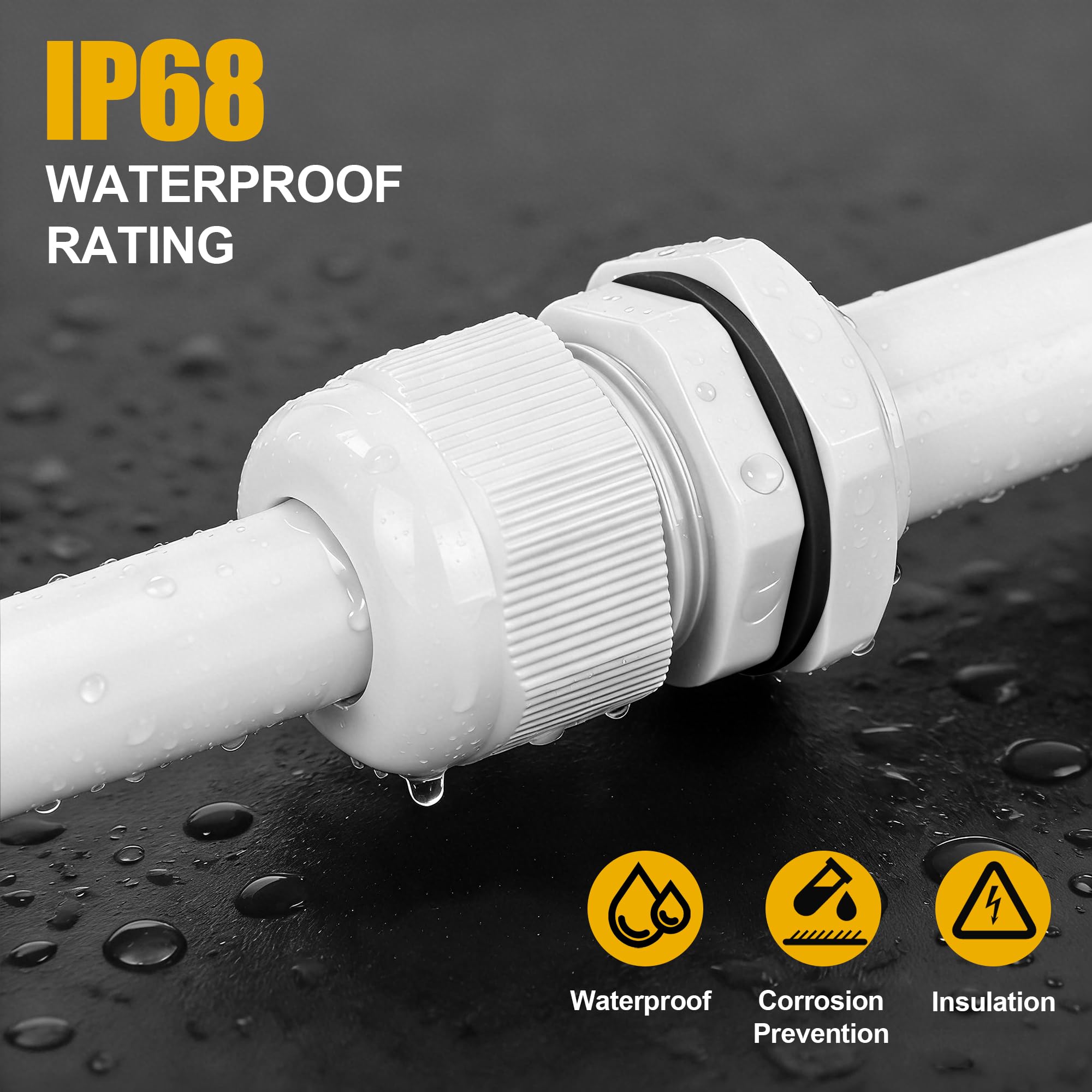 Tunejoy Prensaestopas Nailon M16 Prensaestopas de Cable IP68 Impermeable Cable Gland Conectores Ajustable para caja de derivación caja de fusibles 15 Pieza