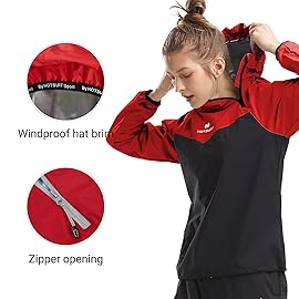 HOTSUIT Sauna Jacket for Women Odorless Sweat Jacket for Women Weight Loss Anti Rip Sauna Suit for Workout Gym, Red, 4XL