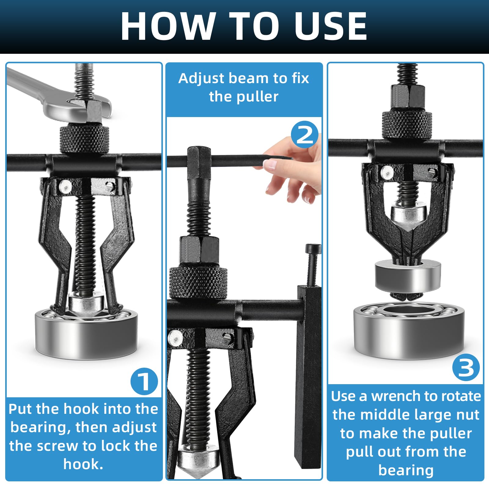 Zwei-Kiefer Lagerabzieher Werkzeug - Einstellbarer Abzieher Für Auto & Motorrad