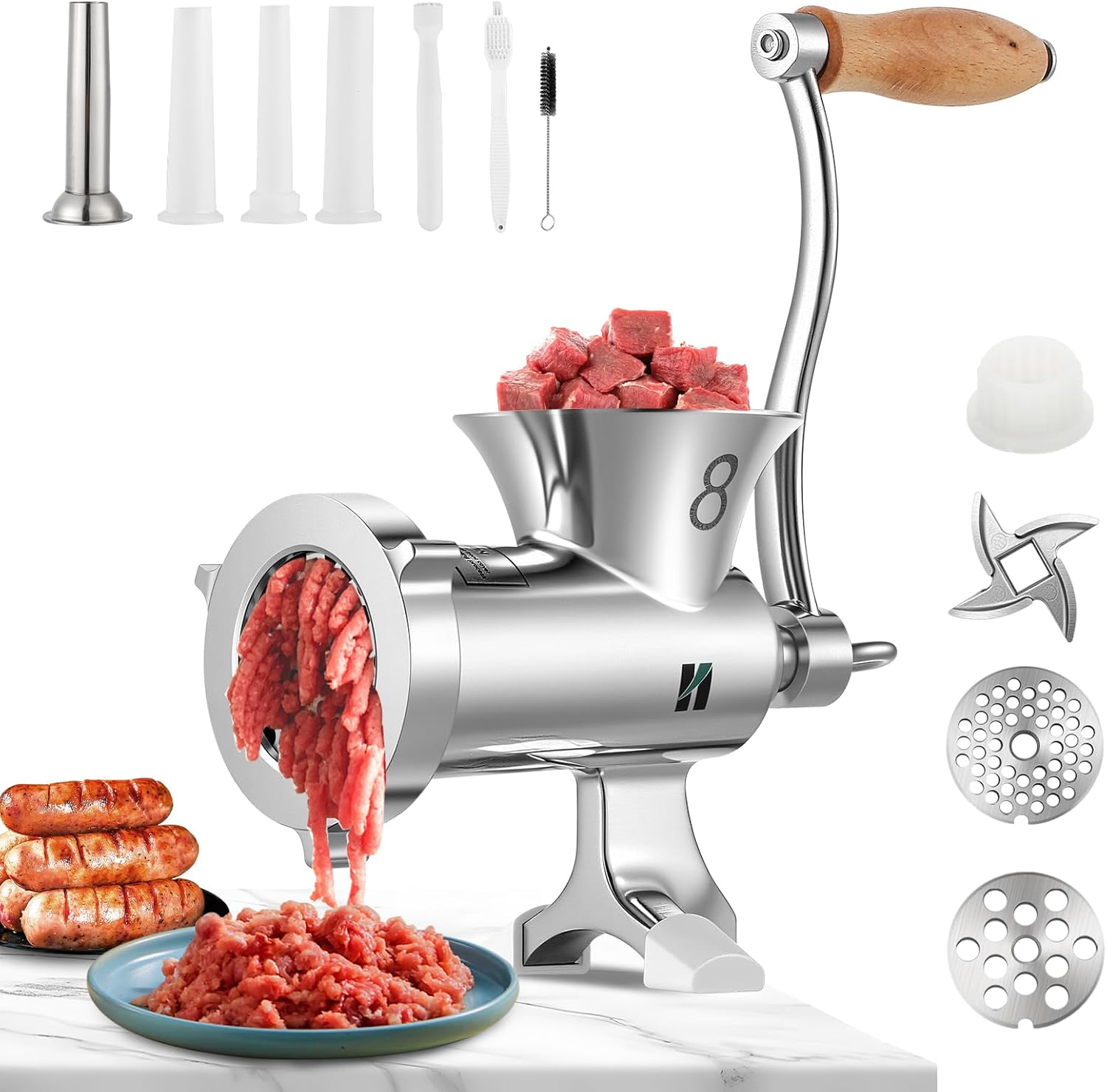 Huanyu Meat Grinder Manual Stainless Steel - Heavy Duty
