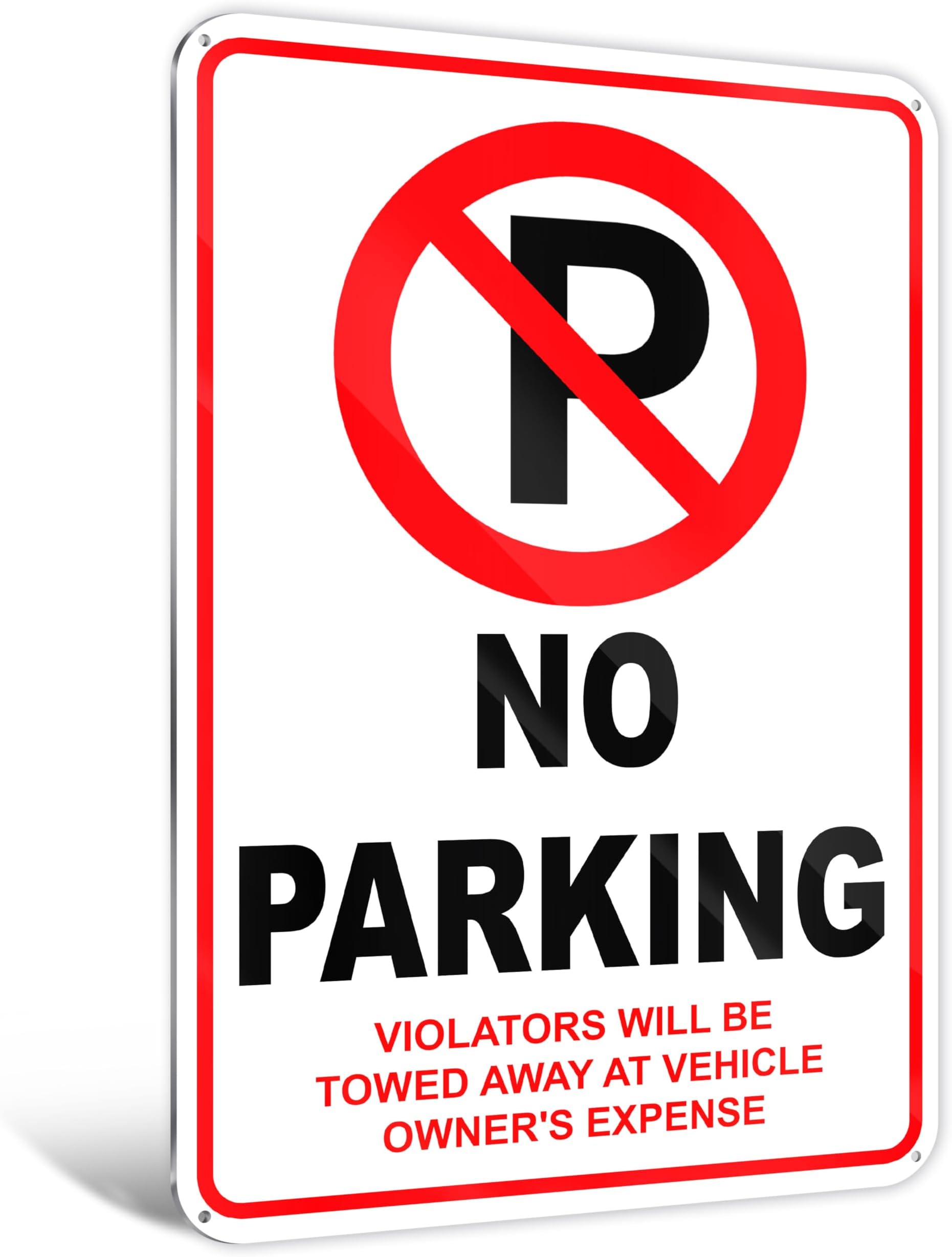 DIMARONGTON 74JUL01 9x12 inches 2 PC No Parking Signs - for Driveways Aluminum Composite Will Be Towed- Do Not Block Driveway Sign Please Metal White