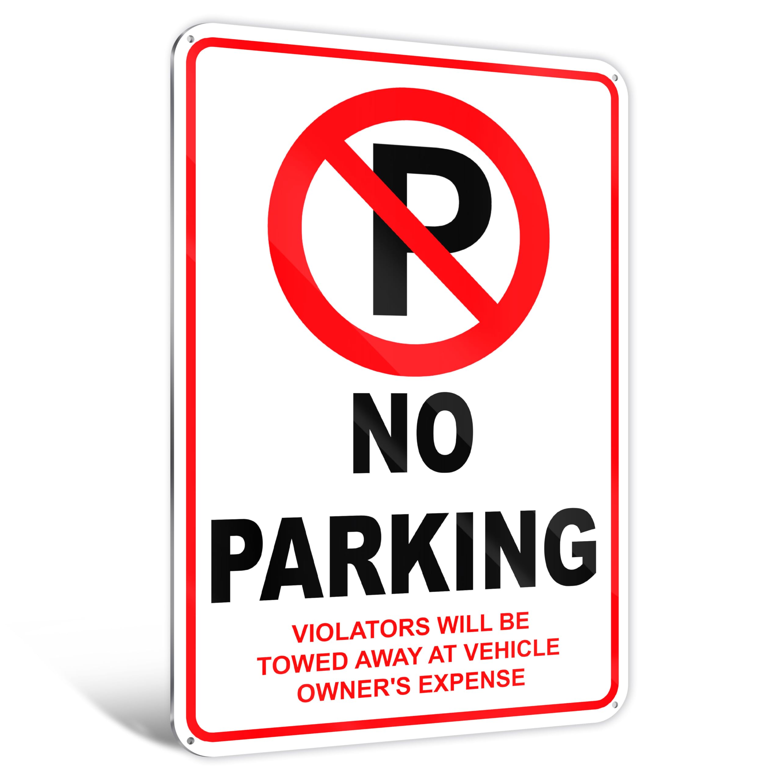 DIMARONGTON 74JUL01 9x12 inches 2 PC No Parking Signs - for Driveways Aluminum Composite Will Be Towed- Do Not Block Driveway Sign Please Metal White