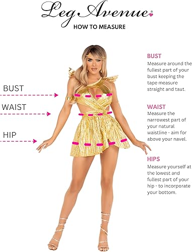 Miniatura 7 de Leg Avenue Disfraz de ángel dorado de 4 piezas para mujer