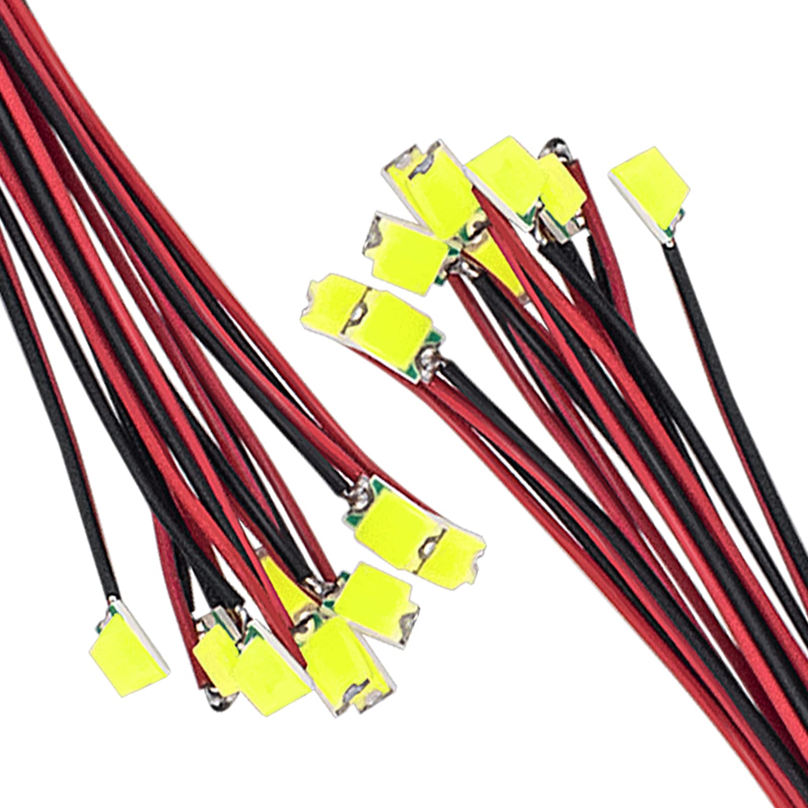 Lot De 30 LEDs SMD 0805 Pré-Câblées – 20 Cm Avec Résistances – Bricolage, Modélisme, Décoration – Blanc