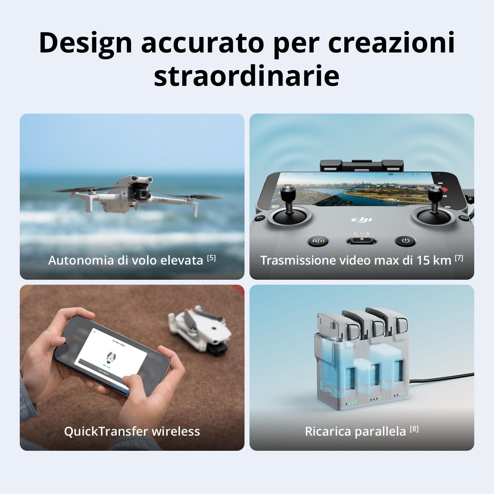 DJI Lito 1 Combo 2 Batterie Bundle, drone con fotocamera 4K, rilevamento degli ostacoli, ActiveTrack, video 4K e immagini 8K, trasmissione video 15 km, C0 (Lito 1 Combo)
