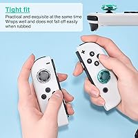 Vista 6 de DLseego Diamond 3D Thumb Grips Caps Design for Switch & Switch Lite & Switch OLED Joy Con Crystal Clear Console Joystick Cover 4PCS - Clear and Green