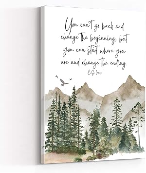 Windrain Boys Room Decorations,Cs Lewis Quote,Inspirational Wall Art,Motivational Poster,Positive Quote,Sobriety Gift,Alcoholics Anonymous,Recovery Print,Bible 8x12 Inch Framed Wall Art, White