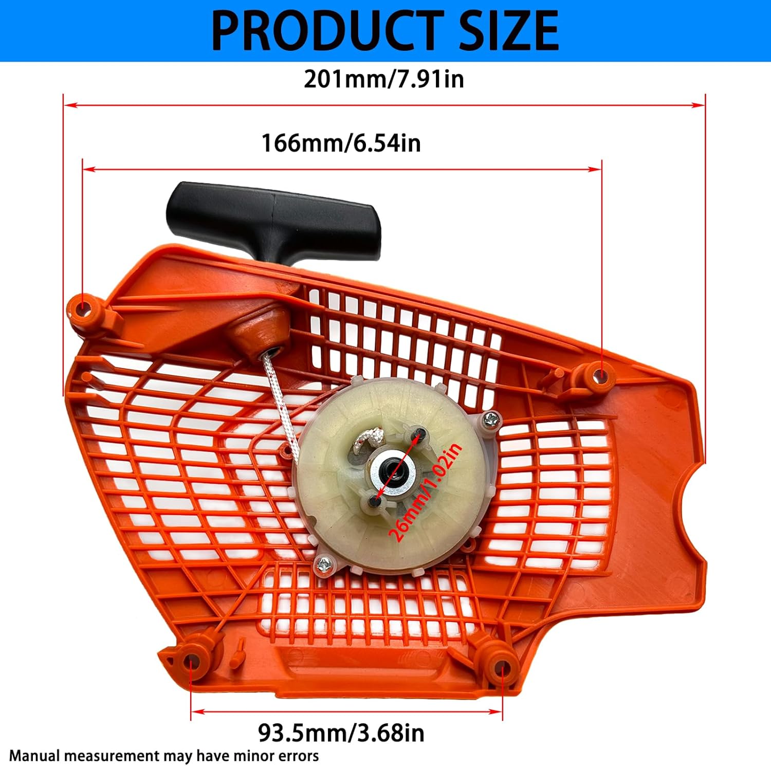 575527604 Chainsaw Pull Start Recoil Starter Replacement Assembly Fit for Husqvarna 565 572 572XP Chainsaws (71cc Displacement 5.8Hp) Compatible with Replacement Part # 575527602 5051581