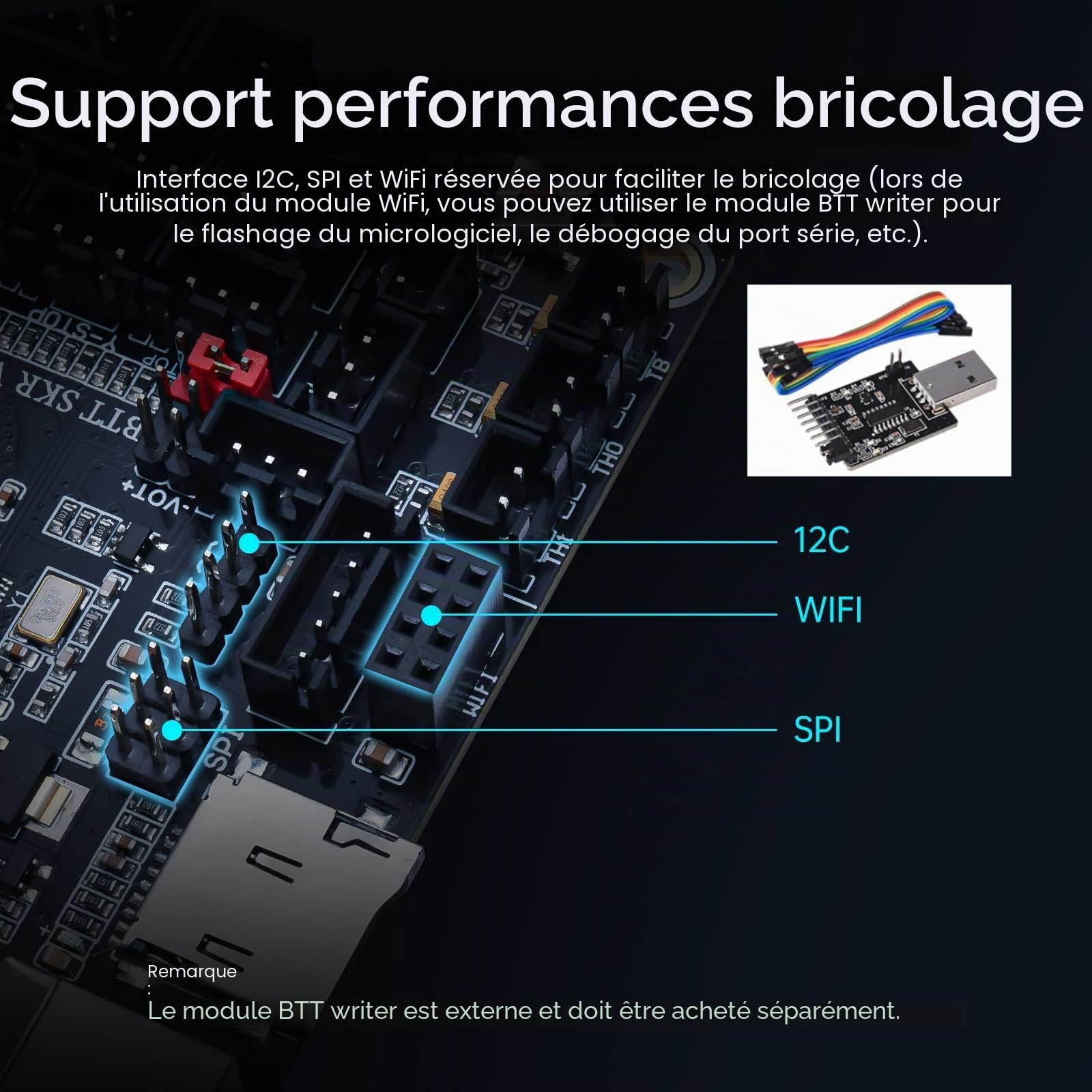 BIGTREETECH SKR V1.4 Turbo 32 bits Carte contrôleur pour imprimante 3D compatible avec 12864LCD/TFT24 Support 8825/TMC2208/Tmc2130
