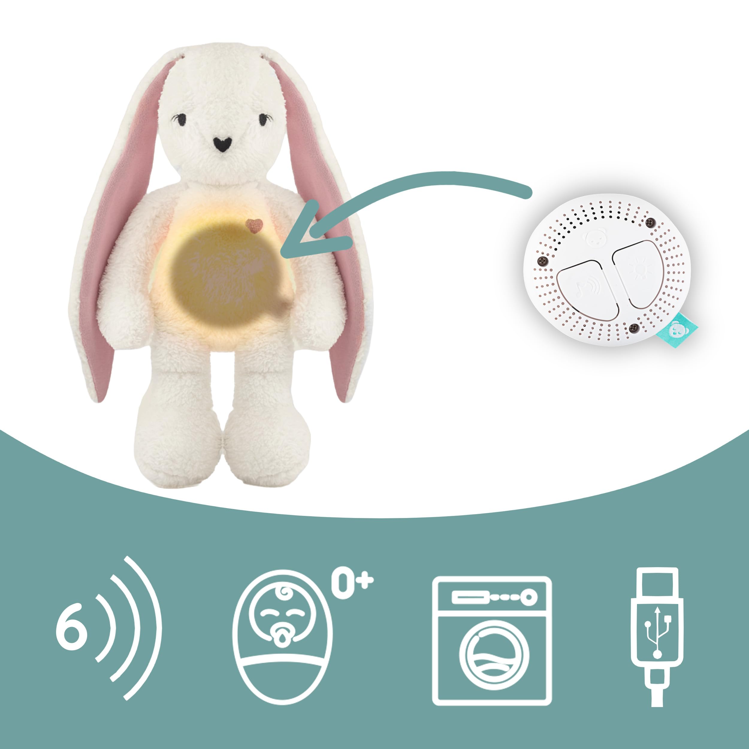 myHummy assistenza al sonno Coniglietto 5in1 ecru-rouge