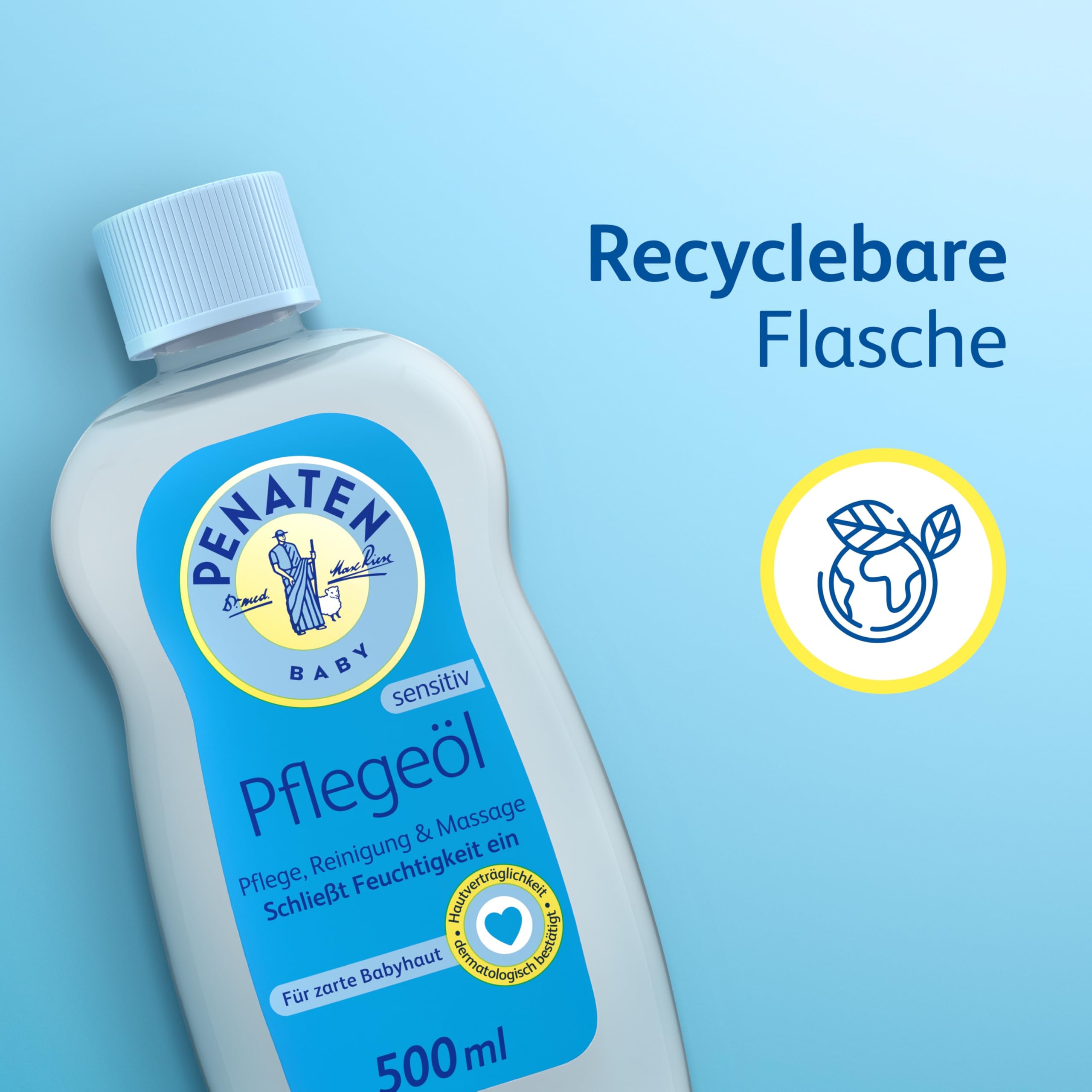 PENATEN Care oil, nourishing baby oil and baby care massage oil for gentle cleansing and care of sensitive baby skin (1 x 500 ml) - 4