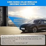 QUMOX Solar-Powered Driveway Alert System - Wireless Motion Sensor Doorbell with Weatherproof Design for Home and Business Security (2 Sensor & 1 Receiver)