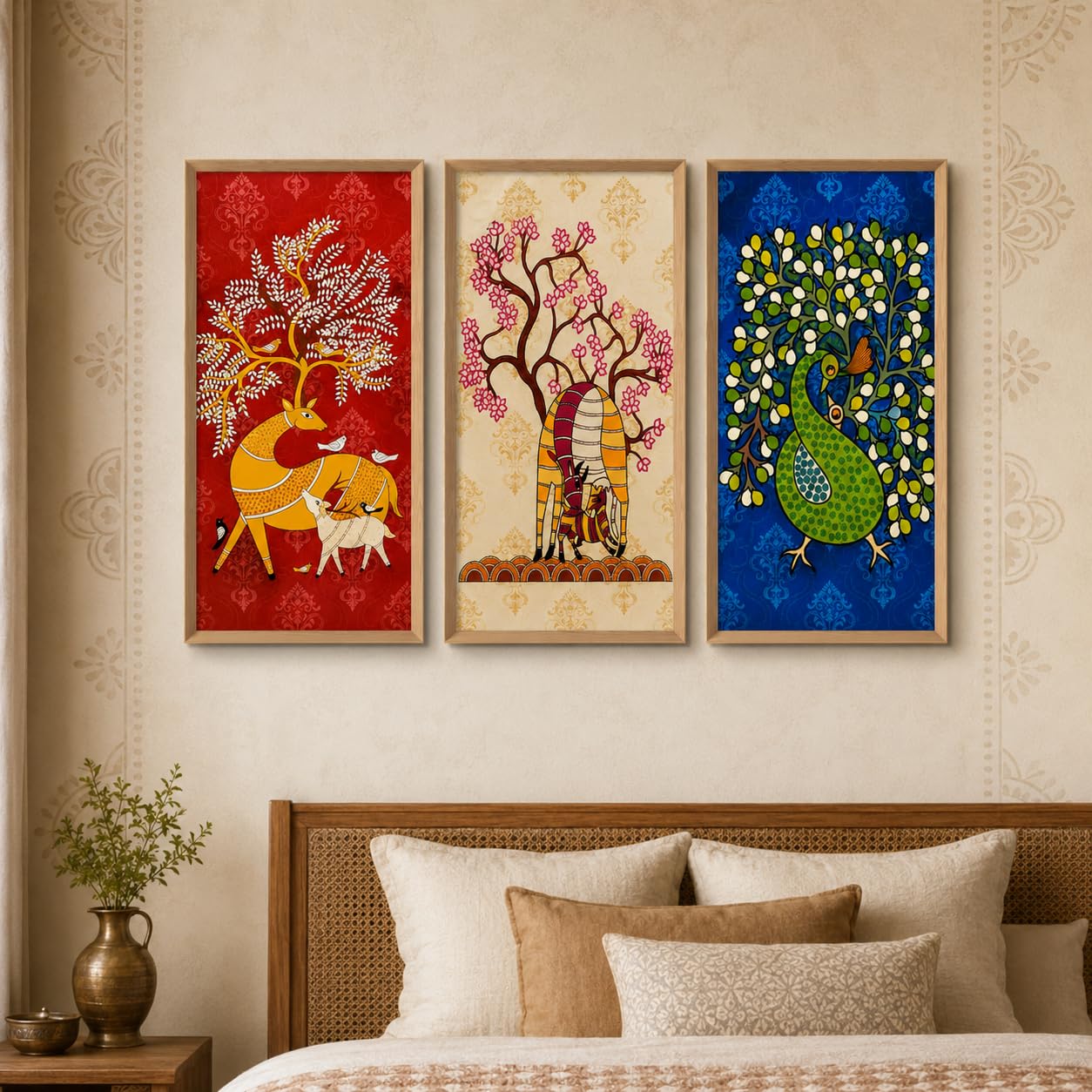 Vintage Botanical Wall Art Set - 3 Paintings -5 Vintage Botanical Wall Art Set - 3 Paintings -5