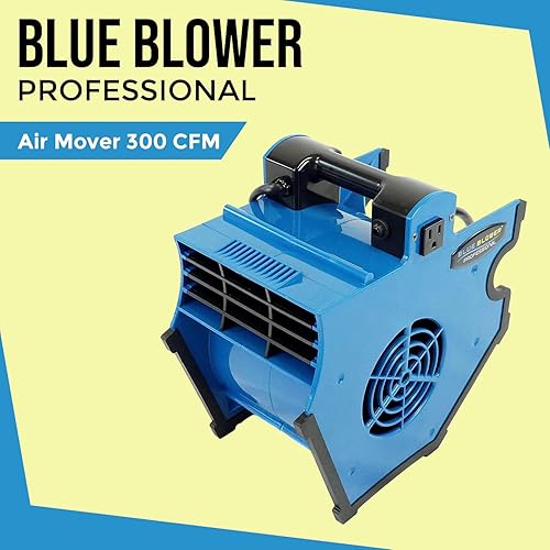 Miniatura 2 de BLUE BLOWER 300 CFM 3 velocidades con 2 salidas integradas Ventilador de piso inclinable ajustable, soplador utilitario, secadora de suelo para