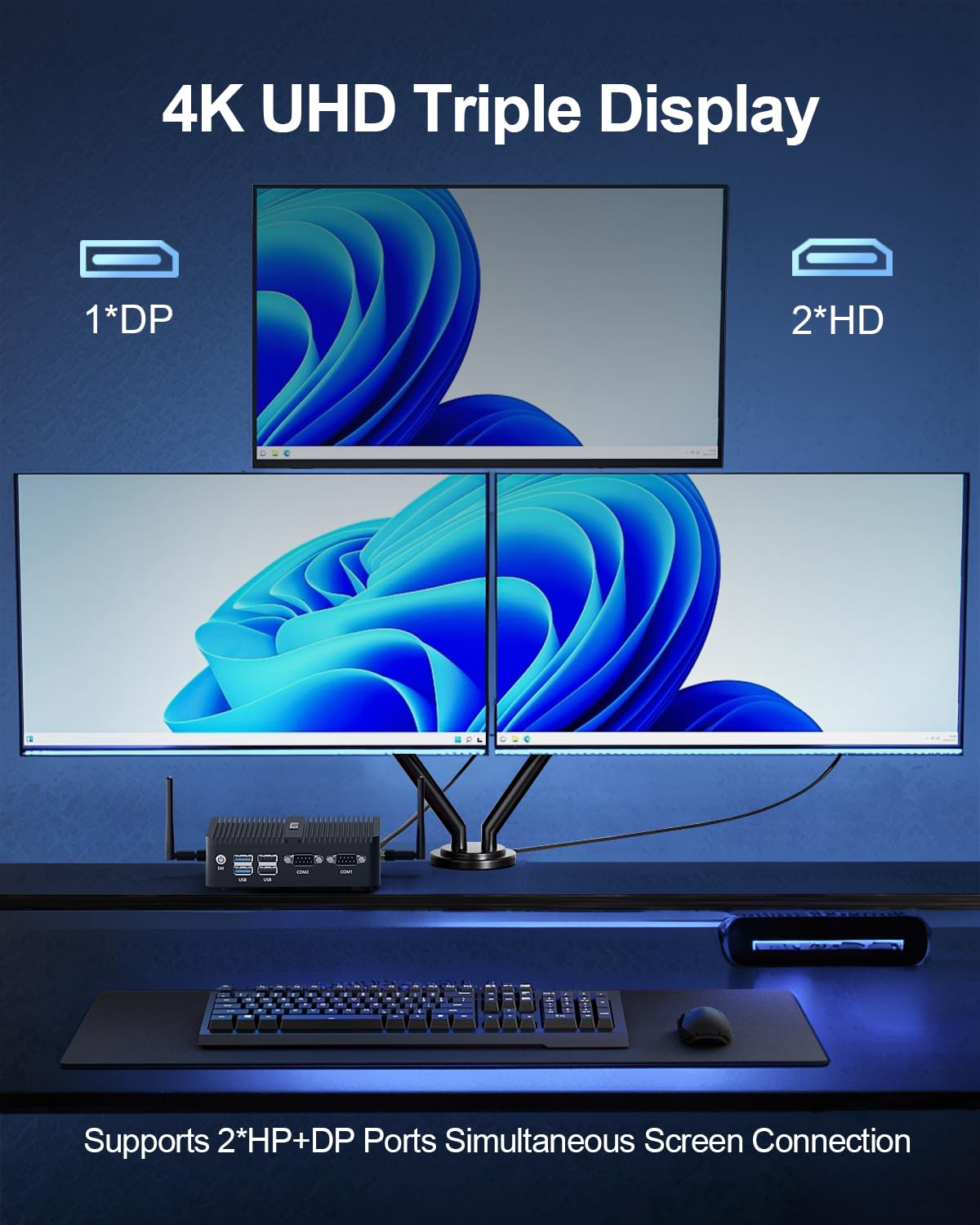 HISTTON Mini Computer N100, Alder Lake N100 (3.4GHz), 8 GB DDR4 RAM 256 GB NVMe SSD, Mini PC Sin Ventilador Win 11 Pro, Compatible con WiFi6, BT5.2, USB 3.0, Pantalla Triple 4K, Industrial Mini PC