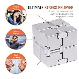 JOEYANK Fidget Cube New Version Fidget Finger Toys - Metal Infinity Cube Prime for Stress and Anxiety Relief/ADHD, Ultra Durable Sensory Gifts for Adults and Teens Kids