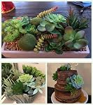 Pack of 17 Artificial Succulents Succulent Faux Succulent Floral Arrangement Picks Hanging String of Pearls Plant Three Dimensional Decoration Combination Flocking Realistic Succulents Plants