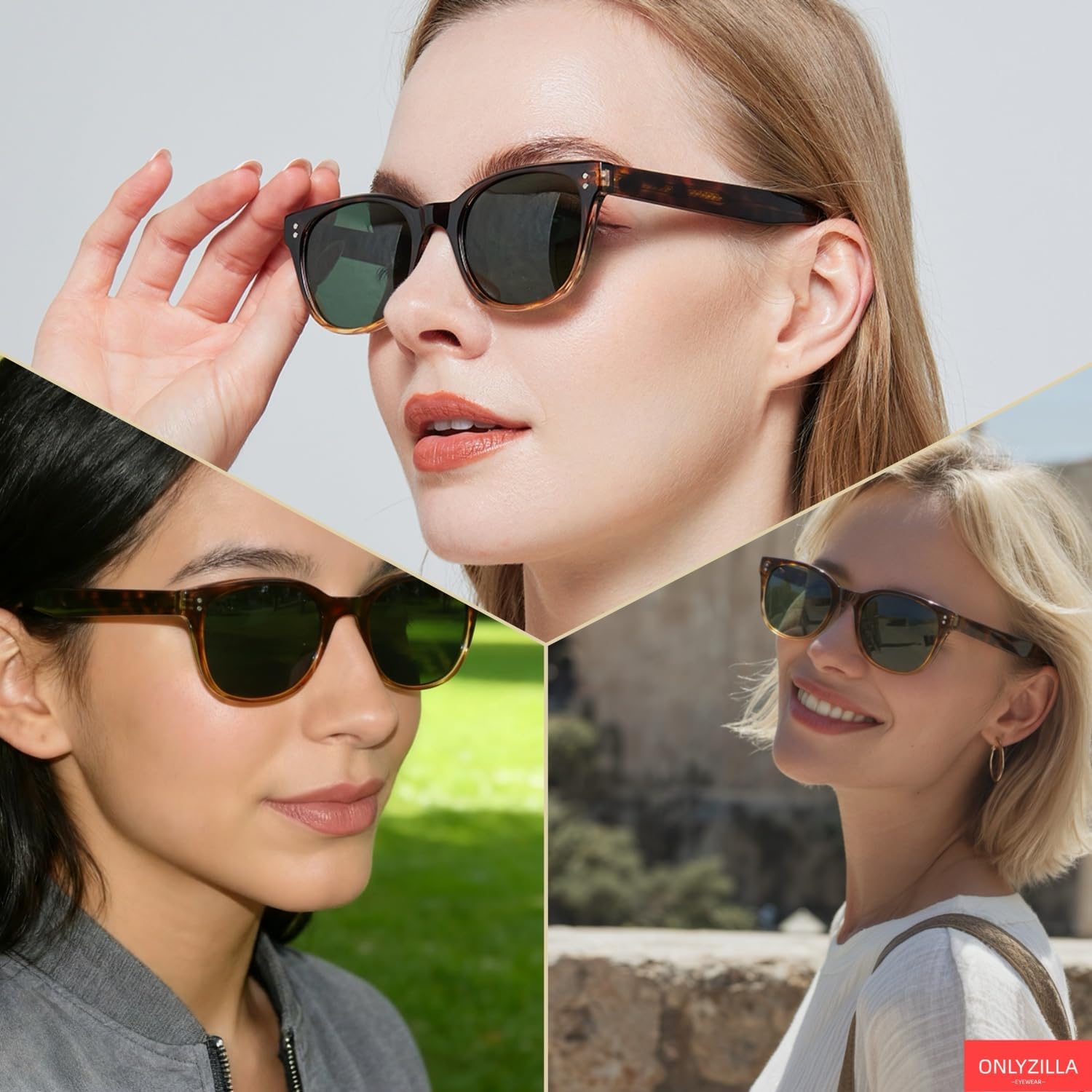 Polarized Oval Sunglasses for Women Retro Driving Glasses UV Protection