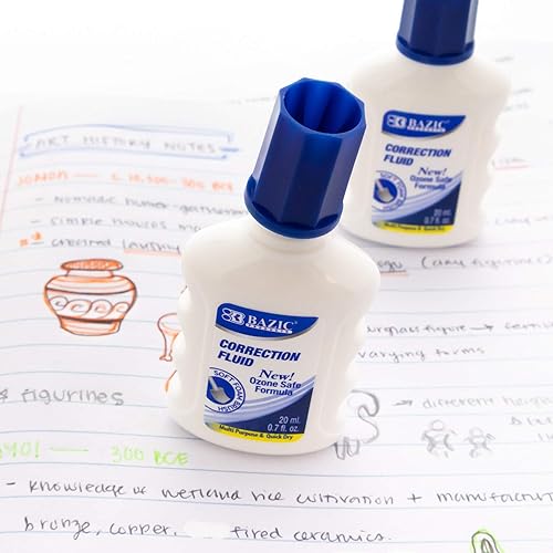 Miniatura 3 de BAZIC - Líquido de corrección (0.7 oz / 0.7 fl oz), aplicador de cepillo de espuma, corrector instantáneo, líquido de limpieza blanca (2/paquete)