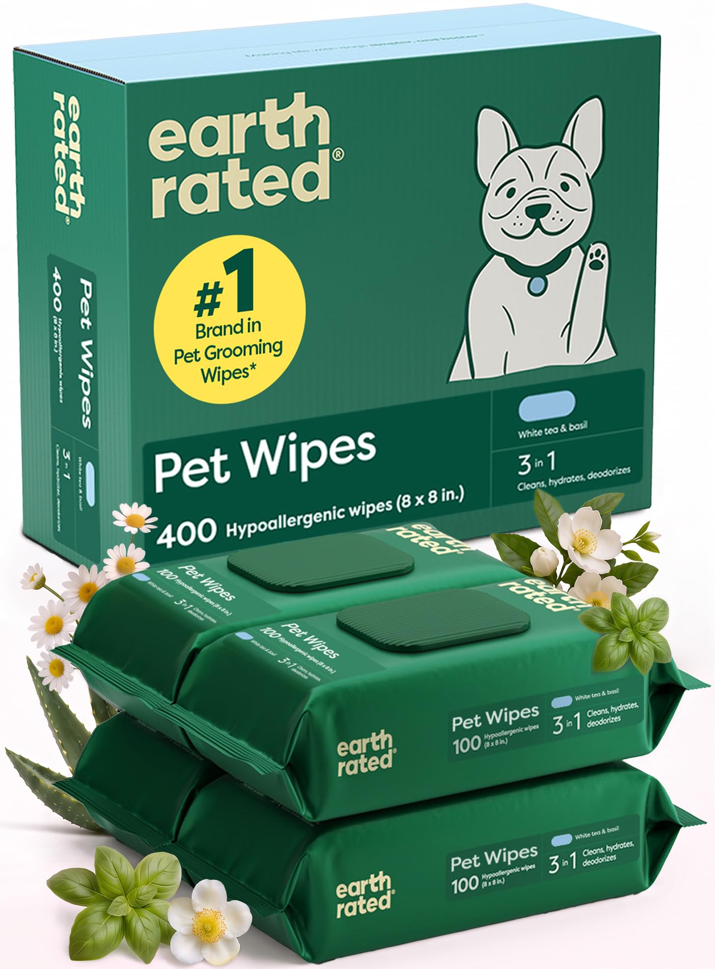 Earth Rated Dog Wipes for Paws