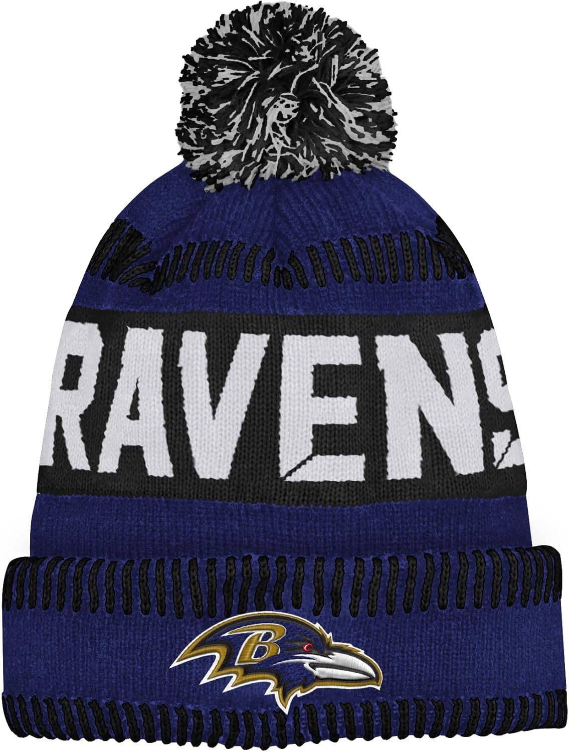 NFL Kids Youth 8-20 One Size Team Color Primary Logo Official Sports Tech Knit Cold Weather Football Pom Beanie Hat - Image 2