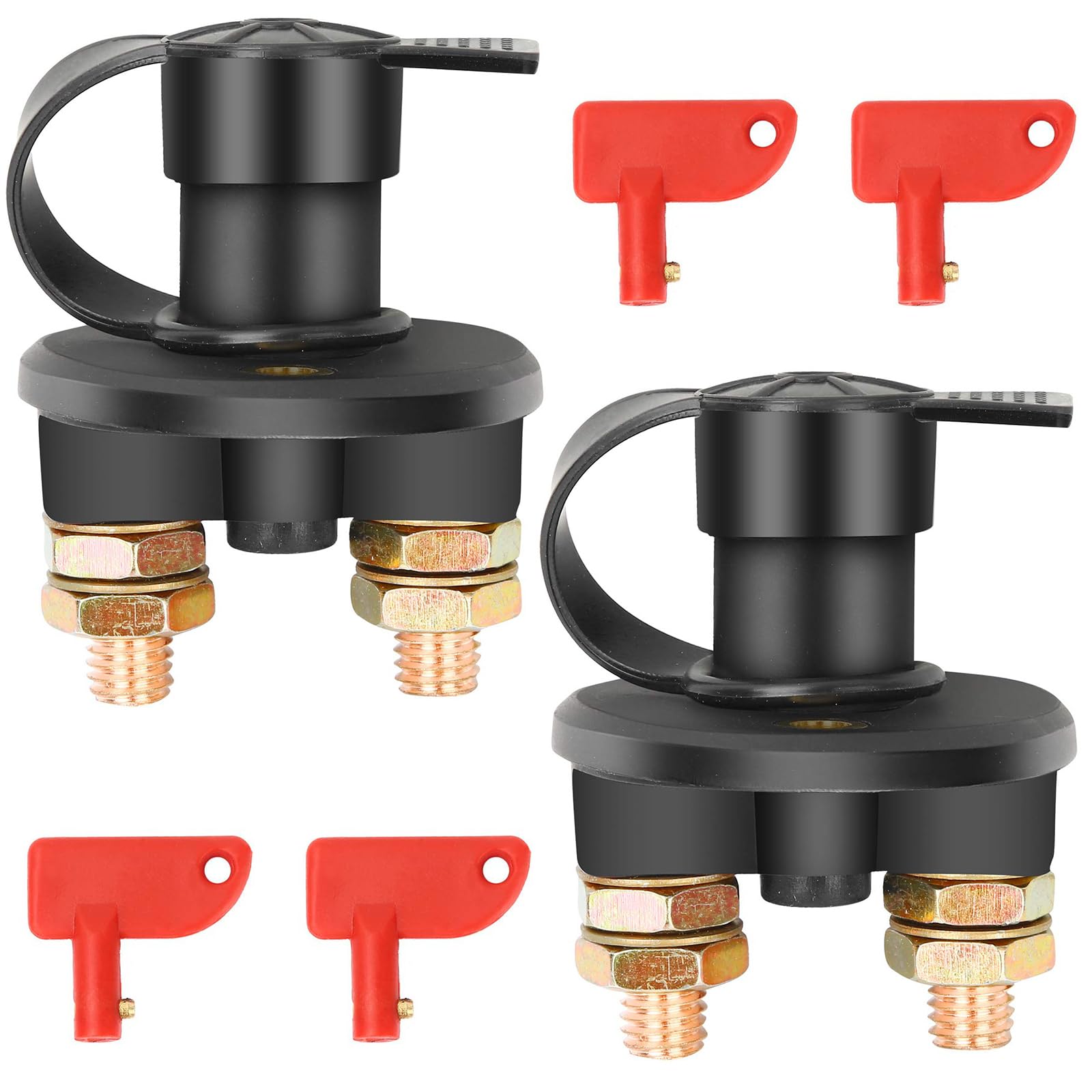Bolatus 2 Piezas Interruptor de apagado de batería de coche 12V / 24V Interruptor de Desconexión de Batería Aislador Coche Barco Moto Camión