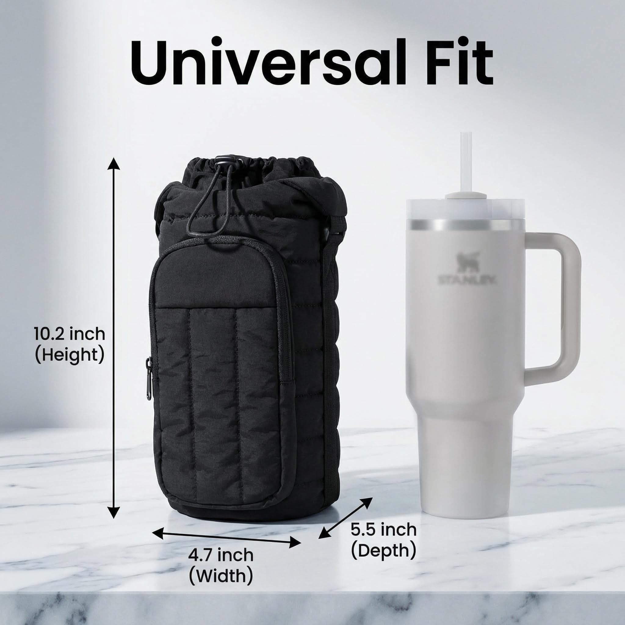 Bolsa bandolera aislada para botella de agua 18-64 oz, bolsillo para teléfono, accesorios de gimnasio