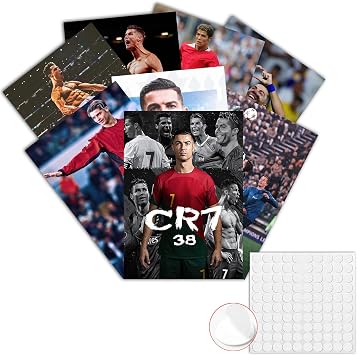 Babymiu Sport Soccer Player Wall Poster8 Pcs with Glue Dots11.5 x 16.5 IN