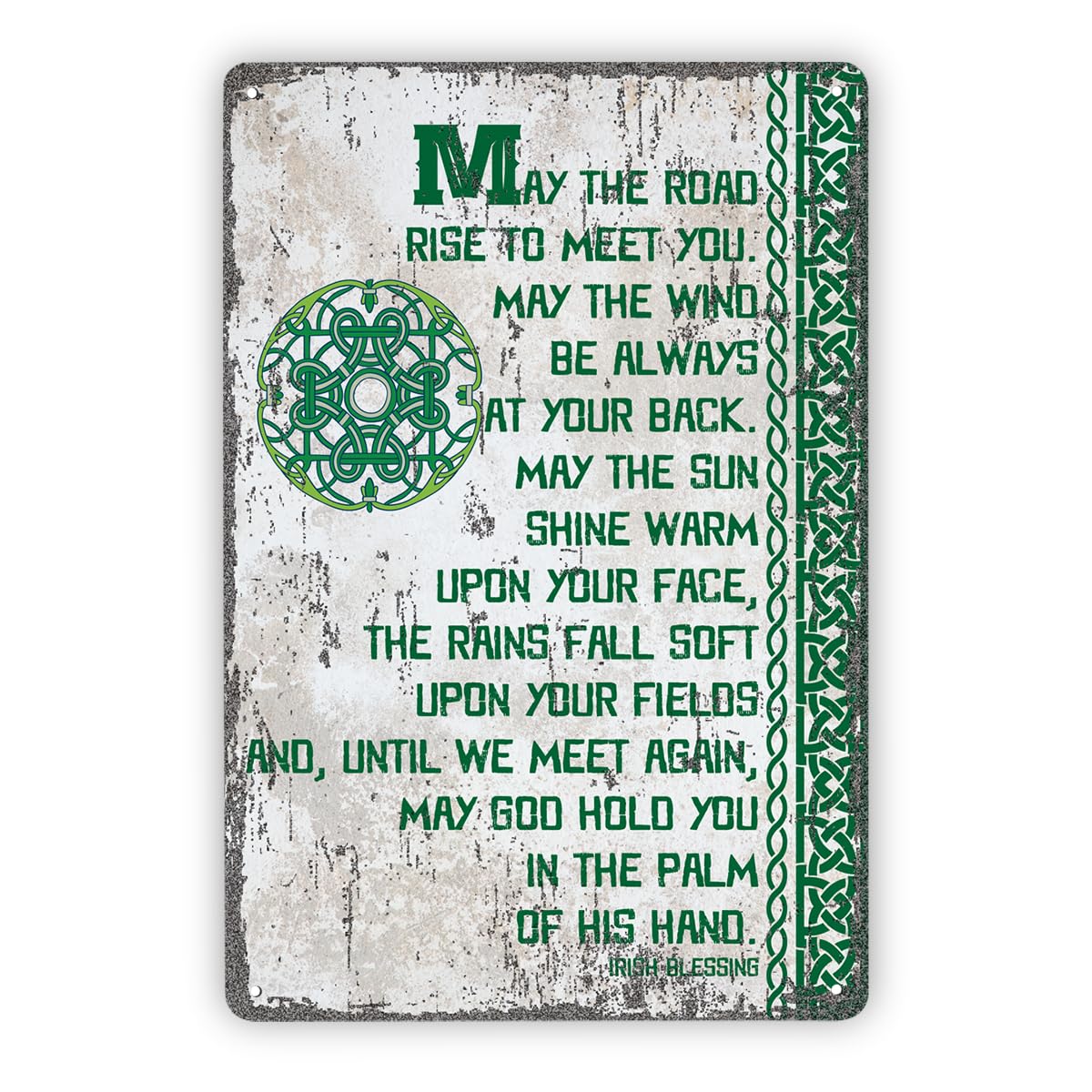 Vintage Metal Tin Sign Irish Blessing, Celtic Knot De, St. Patricks Day Plaque For Bar, Kitchen, Pub Shamrock Decor For Home & Office Custom Private Property Signs Outdoor
