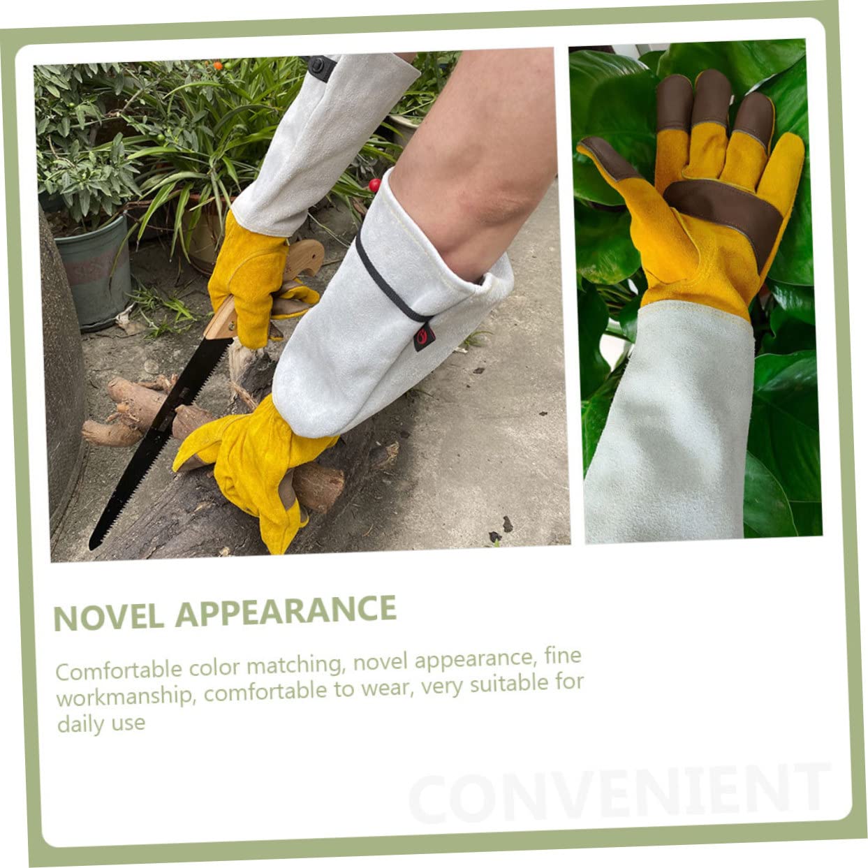 Guantes de Jardinería a Prueba de Espinas para Plantas Espinosas, Hechos de Cuero Sintético Cómodos para Mantenimiento y Manejo,